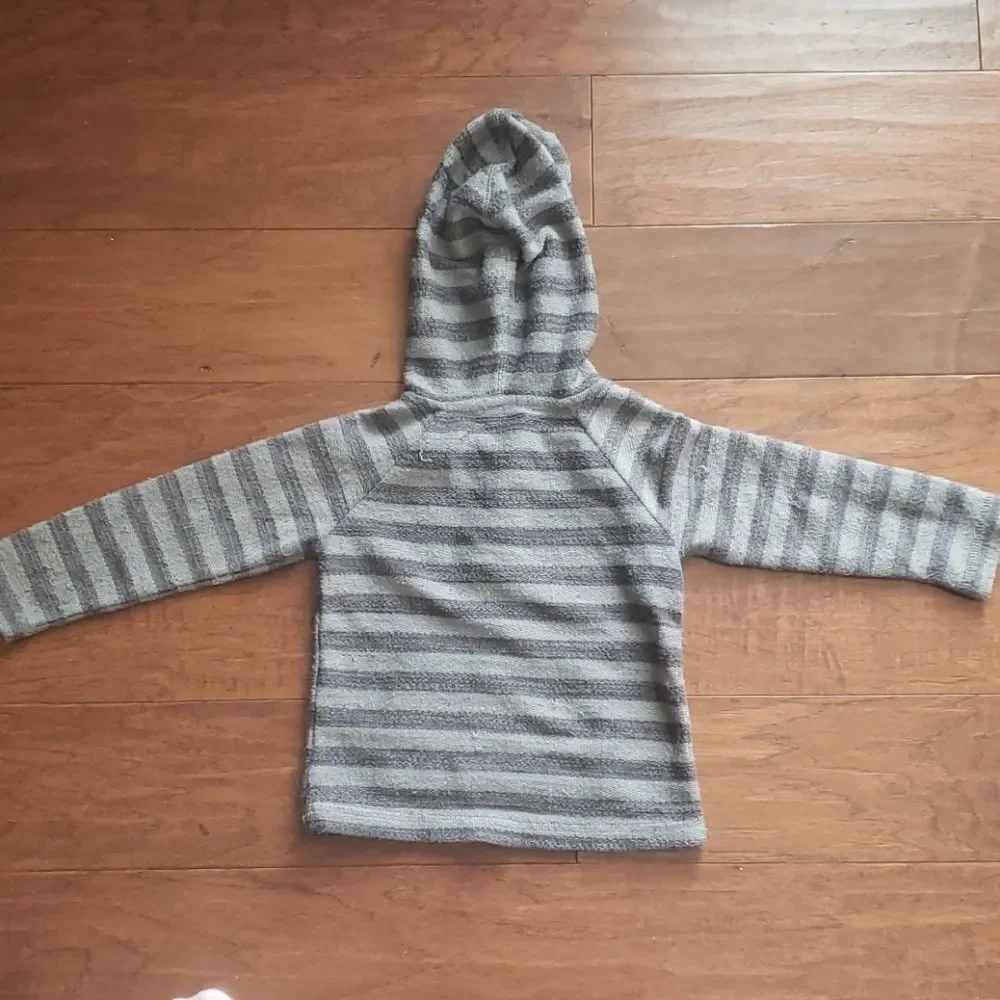 ‎GYMBOREE Baby Grey Striped Long Sleeve Hoodie